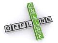 Offline online on white