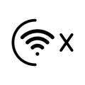 Offline sign: disconnected wireless network icon