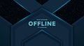 Offline twitch overlay banner background 16:9 for stream. Offline purple background with colorful lines and shapes. Screensaver fo