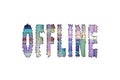 Offline word, Banner, Poster and Sticker