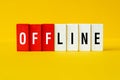 Offline - word concept on building blocks, text
