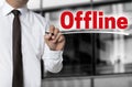 Offline is written by businessman background concept