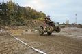 Offroad Bike Race, Jumping Quad, Kalisz Pomorski, Poland Royalty Free Stock Photo