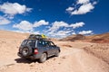 Offroad car in the desert Royalty Free Stock Photo