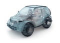 Offroad car design, wire model. Royalty Free Stock Photo