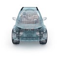 Offroad car design, wire model. Royalty Free Stock Photo