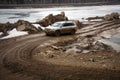 Offroad car in dirt