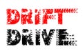 Offroad grunge drive and drift lettering Royalty Free Stock Photo