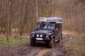 Offroad vehicle on the muddy road