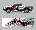 Offroad vehicle wrap design vector. Pickup truck decal wrap design vector