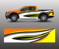 Offroad vehicle wrap design vector. Pickup truck decal wrap design vector Royalty Free Stock Photo