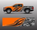 Offroad vehicle wrap design vector. Pickup truck decal wrap design vector Royalty Free Stock Photo