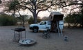 Offroad 4x4 vehicle with tent in the roof Royalty Free Stock Photo