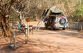 Offroad 4x4 vehicle with tent in the roof Royalty Free Stock Photo