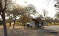 Offroad 4x4 vehicle with tent in the roof