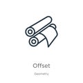 Offset icon. Thin linear offset outline icon isolated on white background from geometry collection. Line vector offset sign,