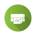 Offset printer flat design long shadow glyph icon