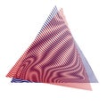 Offset of two triangular shapes with moir effect isolated on white. Royalty Free Stock Photo