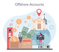 Offshore account concept. Professional businessman help with financial