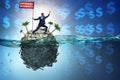 Offshore accounts concept with businessman Royalty Free Stock Photo