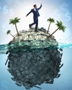 Offshore accounts concept with businessman Royalty Free Stock Photo