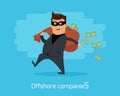 Offshore Companies Concept Flat Design Vector