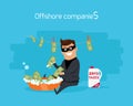 Offshore Companies Concept Flat Design Vector