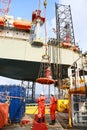 Crews boat moving the passenger and cargo from the platform to supply boat in oil and gas industry. Royalty Free Stock Photo