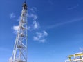 Offshore crude oil flare tower Royalty Free Stock Photo