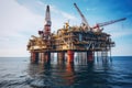 Oil platform on the ocean. Royalty Free Stock Photo