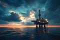 Offshore drilling rig on the sea, oil platform for gas and petroleum or crude oil Royalty Free Stock Photo