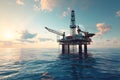 Offshore drilling rig on the sea, oil platform for gas and petroleum or crude oil Royalty Free Stock Photo