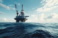 Offshore drilling rig on the sea, oil platform for gas and petroleum or crude oil Royalty Free Stock Photo