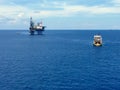 Offshore drilling rig with supply boat