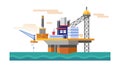 Offshore Drilling Ship with Crane Vector Icon, vector design Generative AI Royalty Free Stock Photo