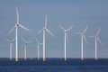 Offshore farm windturbines near Dutch coast Royalty Free Stock Photo