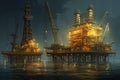 Offshore Gas oil rig platform. Generate Ai