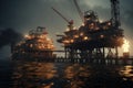 Offshore Gas rig platform. Generate Ai