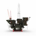 Offshore Jack Up Rig, 3d rendering.