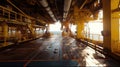 Offshore jackup drilling rig, Inside oil platform Royalty Free Stock Photo
