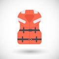Offshore life jacket flat icon