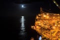 Offshore the night Industry oil and gas Royalty Free Stock Photo
