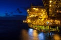 Offshore the night Industry oil and gas Royalty Free Stock Photo