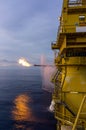 Offshore oil and gas central processing platform received raw gas and crude oil