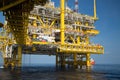 Offshore oil and gas production and exploration business. Production oil and gas plant and main construction platform in the sea Royalty Free Stock Photo