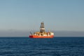 Offshore oil and gas drillship in the open sea Royalty Free Stock Photo