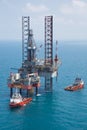 Offshore oil rig drilling platform Royalty Free Stock Photo