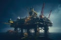 Offshore Oil Rig: North Sea Operations. Royalty Free Stock Photo