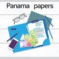 Offshore Panama Papers Documents Desk Business Folder Royalty Free Stock Photo