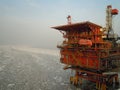 Offshore production platforms in Bohai Gulf Royalty Free Stock Photo